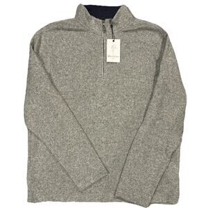 Robert Graham Men’s M Classic Fit Quarter Zip Pullover Light Grey MSRP $178
